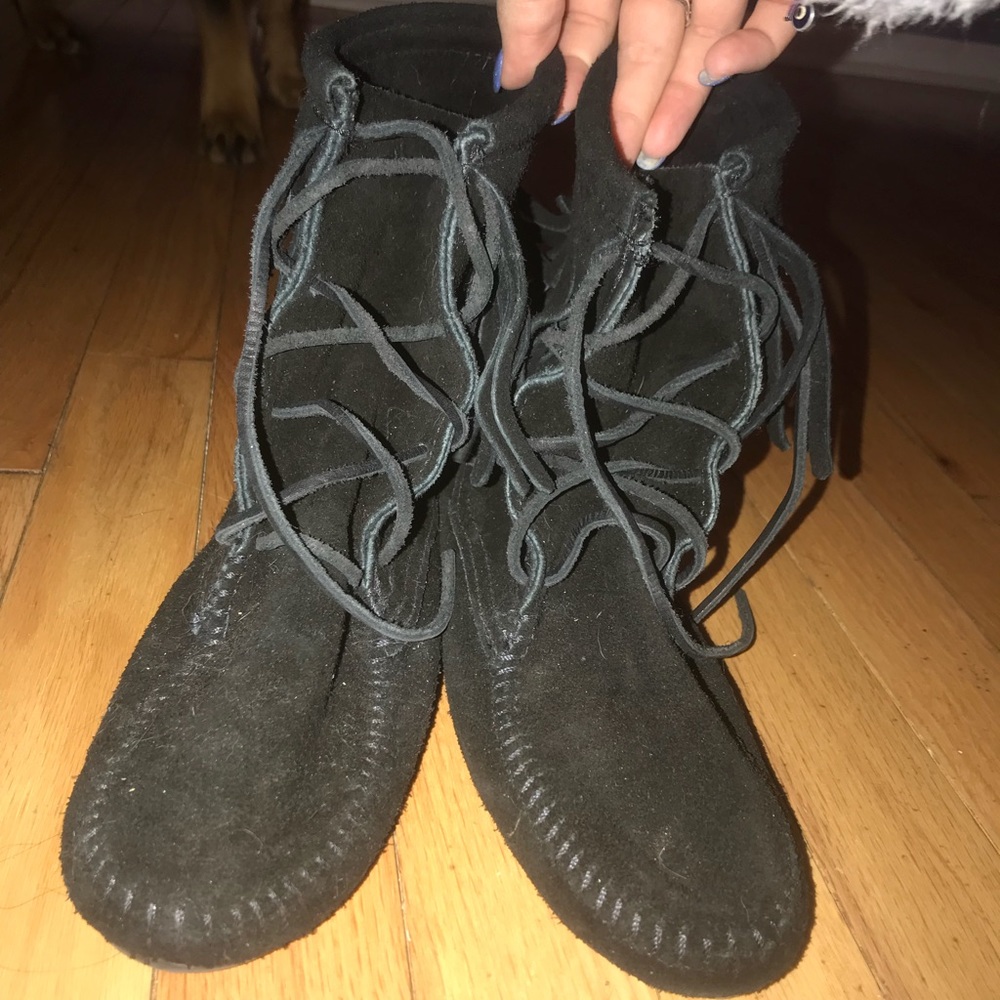 Moccasin ankle boots